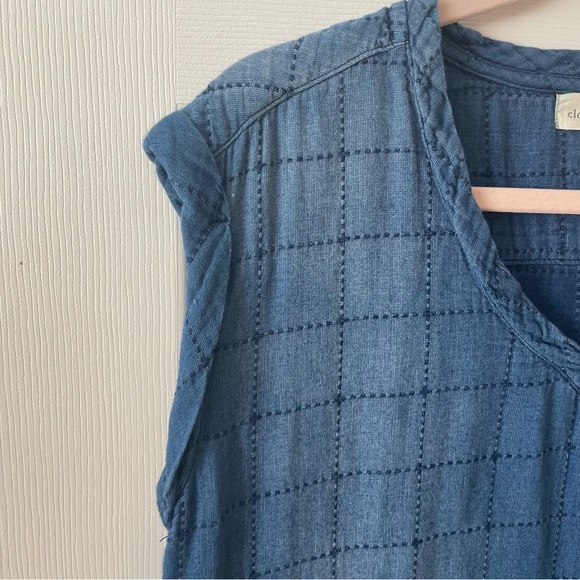 Anthropologie Cloth and Stone frayed chambray denim tunic in Sz small - Picture 5 of 15